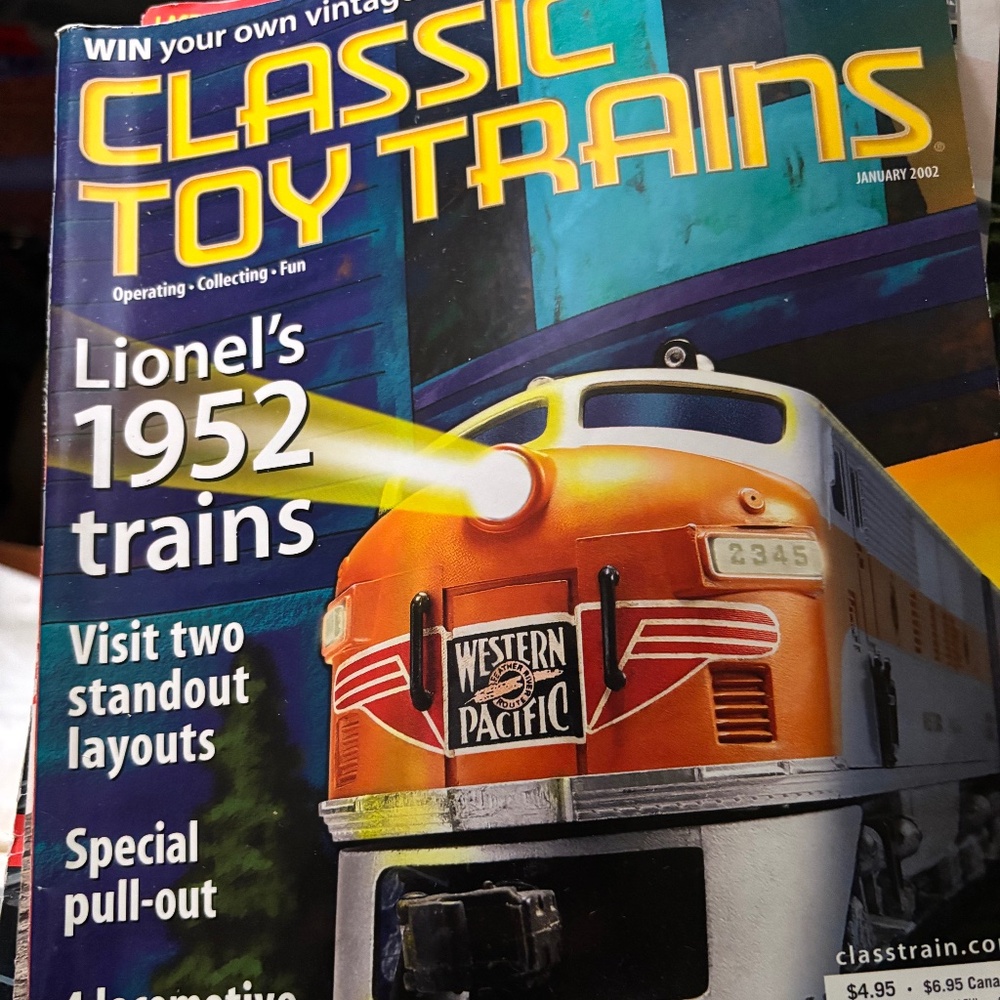 3 vintage toy trains magazines